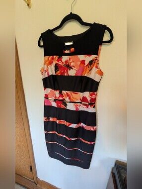 Joseph Ribkoff Black Coral Floral Dress 12